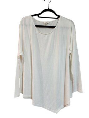 Umgee Oversized long sleeve tunic top asymmetrical hemline Womens Size S